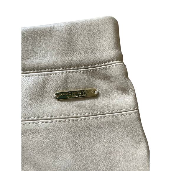 MARC NEW YORK, ANDREW MARC, SIZE S, TAN, FAUX LEATHER SKIRT - Picture 4 of 5
